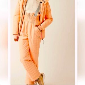 Free People All Prepped Ski Bib Wintermelon New XS